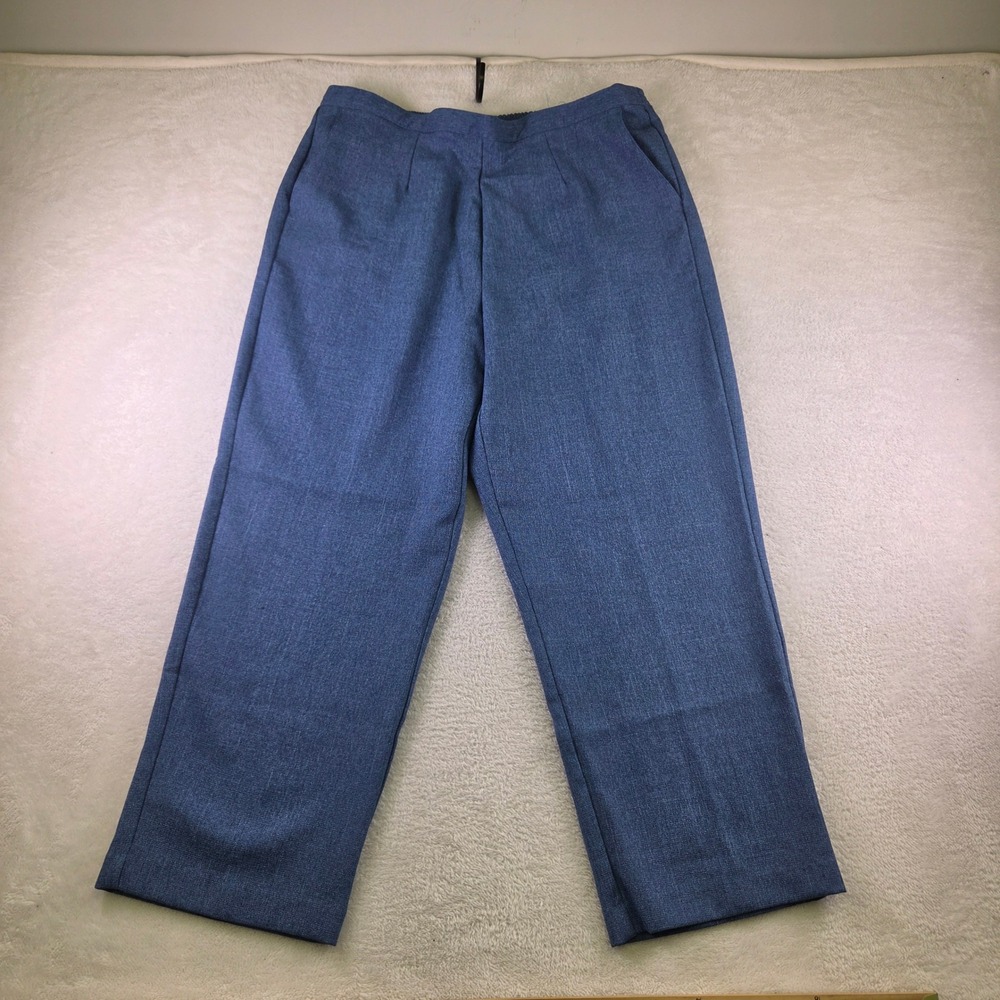 Alfred Dunner Woman Blue Textured Straight Leg Trousers Size 20W